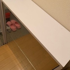 シューズボックス　鏡付き　ミラー付き　収納ボックス　靴の画像