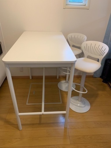 カウンターテーブル　チェア2脚セット