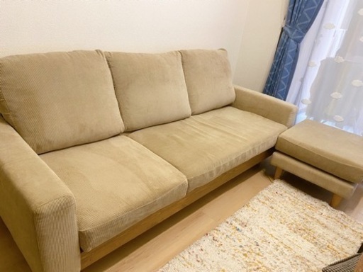 ニトリ　カウチソファ　アウロス2　3人掛け　オットマン付き