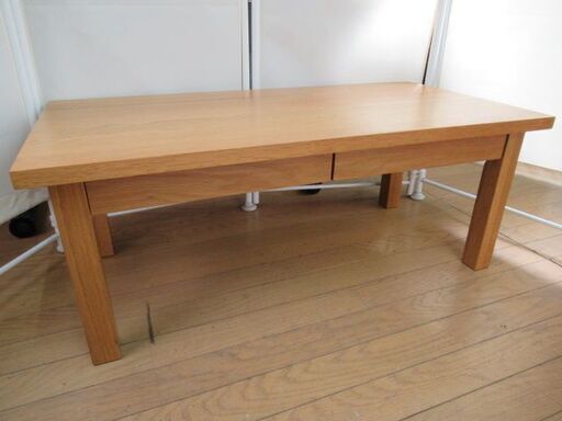 センターテーブル/ローテーブル/引き出し付き/オーク材？/35×90×45.5cm/MUJI/無印良品/良品計画/中古品/JKN6023/