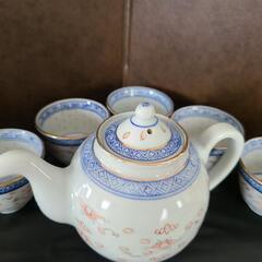 景徳鎮急須茶器 5客セット透かし ホタルポッ
ト 