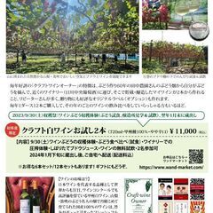9/30（土）山梨・笛吹「クラフトワインオーナー収穫祭」自分で摘...