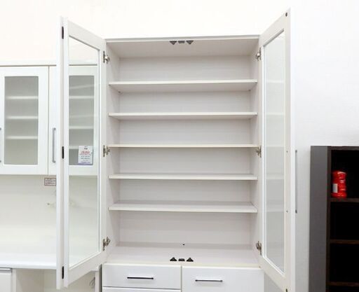 千歳市/恵庭市 ニトリ キャビネット FSⅡ-Z1 ホワイト 食器棚 キッチン収納