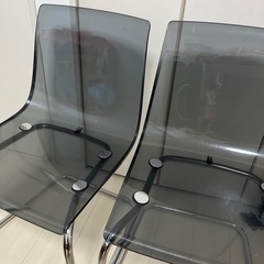 美品 IKEA TOBIAS トービアス チェア 透明 クリア 2脚セット
