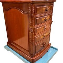 REGASTOCK江東店】【現状品】アンティーク 木製 5段 チェスト サイド