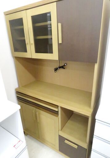 北海道 千歳市/恵庭市 近郊配送 株式会社平成 木目調 セパレート 食器棚 店頭でのお受け渡し大歓迎