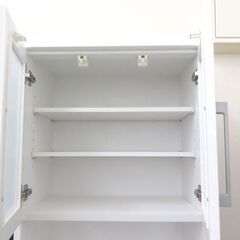 北海道 千歳市/恵庭市 近郊配送 ニトリ 食器棚  KRISNA  60RB ホワイト 店頭でのお受け渡し大歓迎の画像