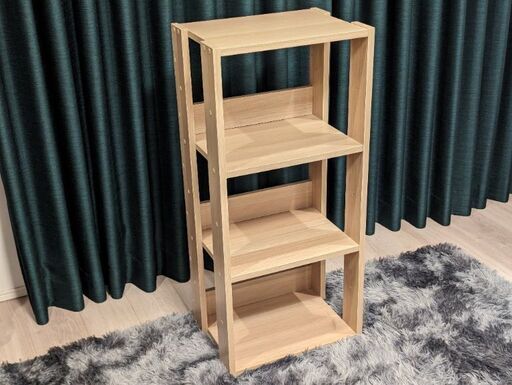 【美品/欠陥なし】3段ラック/本棚/シェルフ/木目風