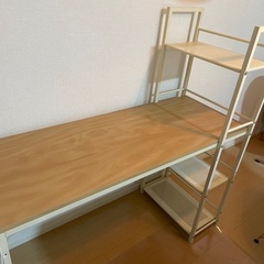 ラック付きデスク　アイボリー