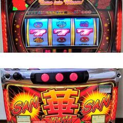 【パチスロ実機】パイオニア★サンサンハナハナ-30【コイン不要機付】レア・希少台の画像