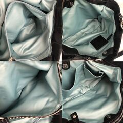 COACH ナイロン×レザー シグネチャー ターンロック 黒 ショルダーバッグ トートバッグ  手提げ 肩掛け　usedの画像