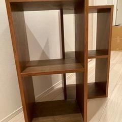 【無印良品】スタッキングシェルフ・２段・ウォールナット材 ［2個...