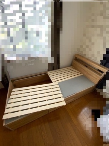 ニトリ　シングルベッド　収納付き　コンセント付き