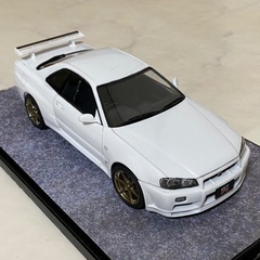 R34スカイライン GT-R V-spec（タミヤ1/24）完成品の画像