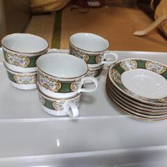 ノリタケ カップ＆ソーサー 6客セット オールドノリタケ 金彩 花