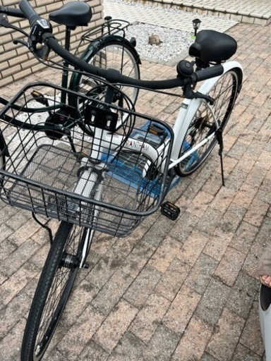 自転車　白