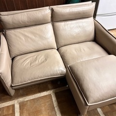 2人掛けソファー　足置きセット