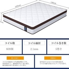 ダブルマットレス　ポケットコイルの画像