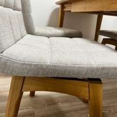 伸縮式ダイニングテーブル5点セット 幅120-160cm 回転式チェア4脚の画像