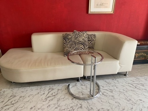 フジファニチャー　ゼブラ柄特注ソファー　オリジナルクッション2ケ付き