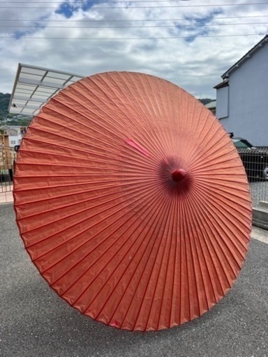 番傘　野天傘　展示用木製台付き
