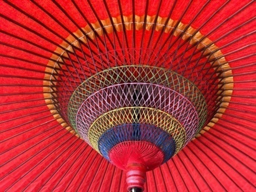 番傘　野天傘　展示用木製台付き