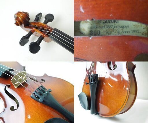 現状品 スズキ バイオリン No.300 1/8 分数ヴァイオリン 1992年 弦楽器 ソフトケース付き 子供向け 肩当て付き SUZ
