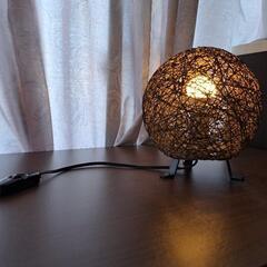 テーブル ランプ 和風 麻 紐 おしゃれ 間接 照明 丸 スタンド ライトの画像