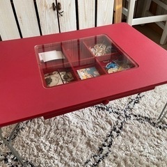 【決まりました】引出しディスプレイ付き 折りたたみローテーブル