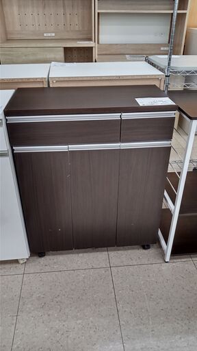 ★ジモティ割あり★  レンジ台 ダークブラウン H83.2×D35.7×W70.7 クリーニング済み TJ2026