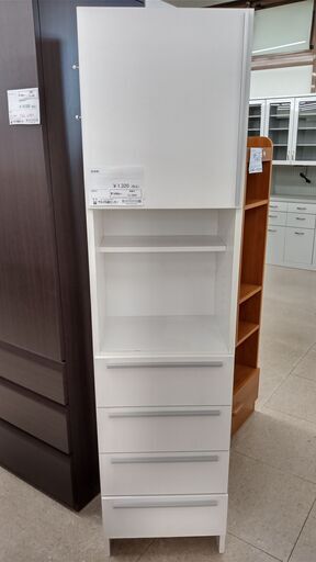 ★ジモティ割あり★  収納棚 白 H180×D30×W45 クリーニング済み TJ2029