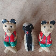 可愛い動物３匹の木製飾り