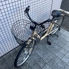 ママチャリ22インチ仏式ベージュ (こう) 八王子の自転車の中古あげます 