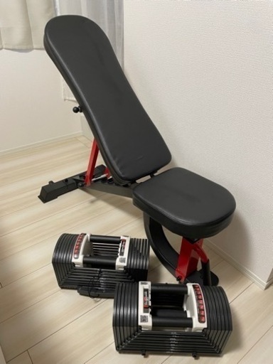 FIELDOOR 可変式ダンベル 40kg トレーニングベンチ セット