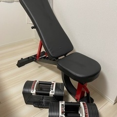 FIELDOOR 可変式ダンベル 40kg トレーニングベンチ セット