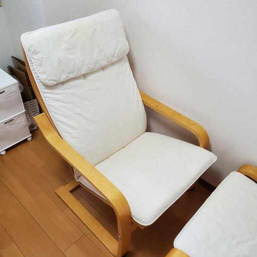 USED美品＊IKEA ポエング【手渡し限定】 北海道 南空知手渡し限定】イケア ポエング ホワイトレザー 中古