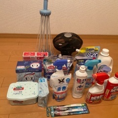 洗剤各種(新品&使いかけ)、扇風機、パラソル物干し