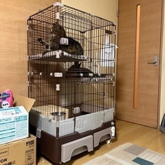 キャットゲージ　トイレ付の画像