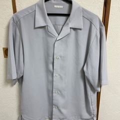 ジーユー オープンカラーシャツ(5分袖) 02 LIGHT GRAY Mサイズの画像