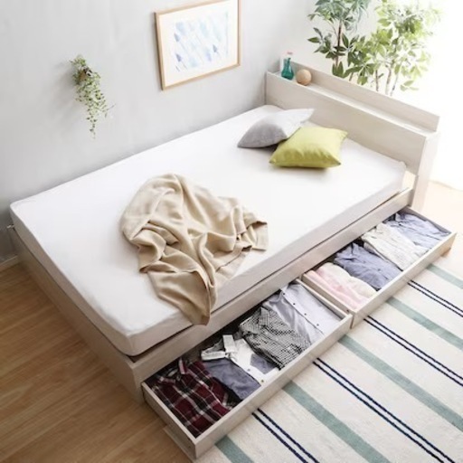 ニトリ　シングルベッド　収納付き