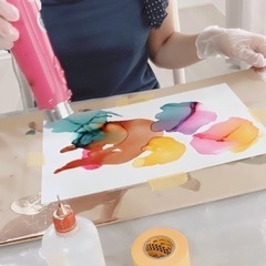アルコールインクアートトータルコースレッスンの画像