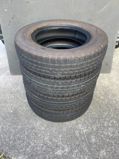 924-1)工賃込！145R12 6PR ダンロップスタッドレス中古4本セット！18年製WM01