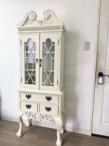 ❤️お洒落なフレンチアンティークディスプレーキャビネット