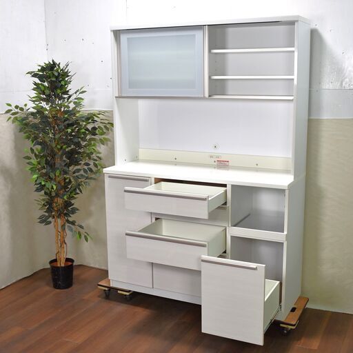 ヤ取終了3/14】≪yt873ジ≫ 食器棚/レンジボード シェモア140 SUNNY