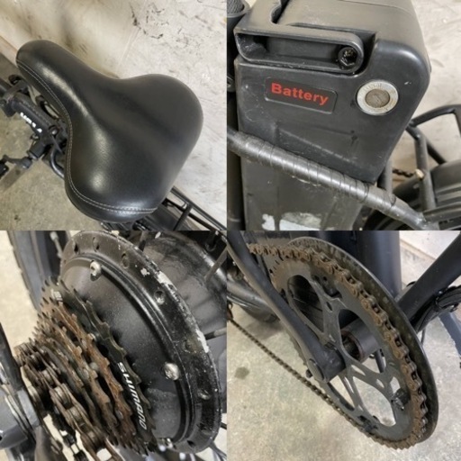 37□岐阜発　△ SunSun BIKE / MS14 / 小径折りたたみ電動アシスト自転車 / 6段変速 / ジャンク / 充電器無し / カギ欠品 / 現状品　R5.4/12□