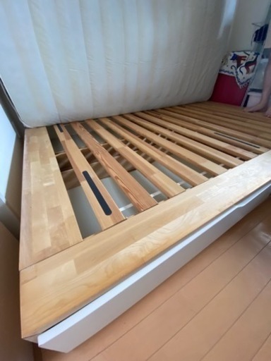 IKEA ダブルべッド　収納付き　マットレス