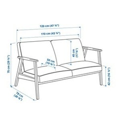 IKEA 2人掛けソファ　ライトベージュの画像
