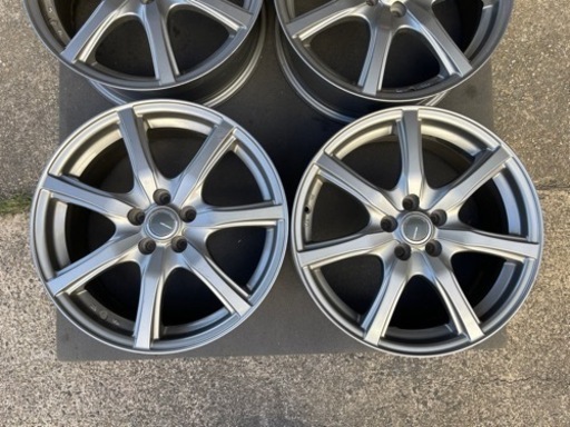 H924-7)17インチアルミ中古4本セット！7J-17+48 100/5H
