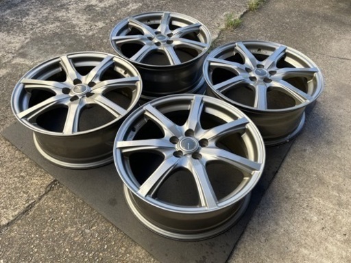 H924-7)17インチアルミ中古4本セット！7J-17+48 100/5H