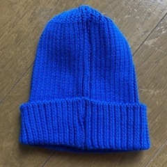 【新品・未使用】ベビー ニット帽  ブルー　48cm〜52cmの画像